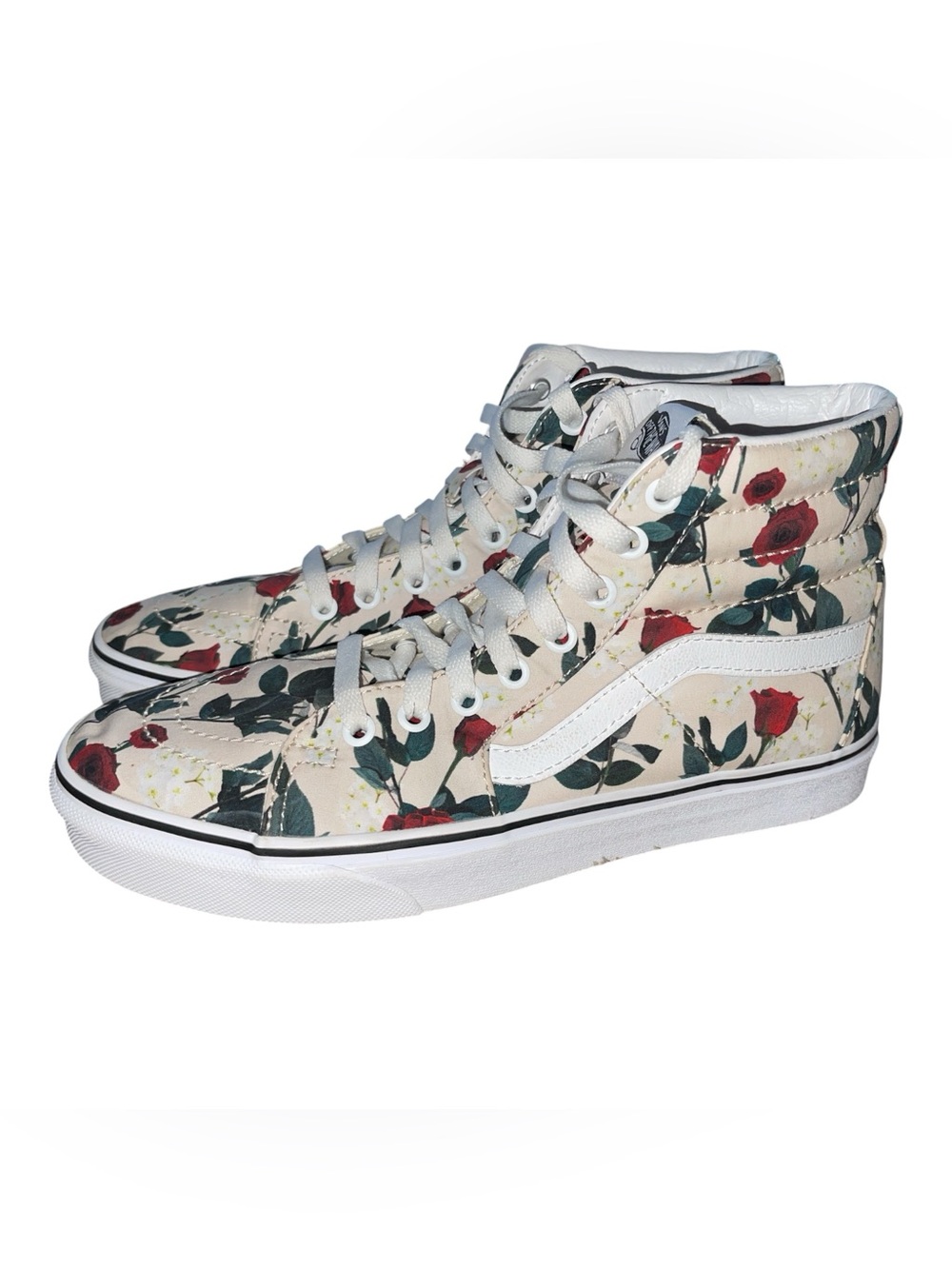 Rare Vans Sk8-Hi Floral Roses High Top Sneakers – Women’s 10 / Men’s 8.5